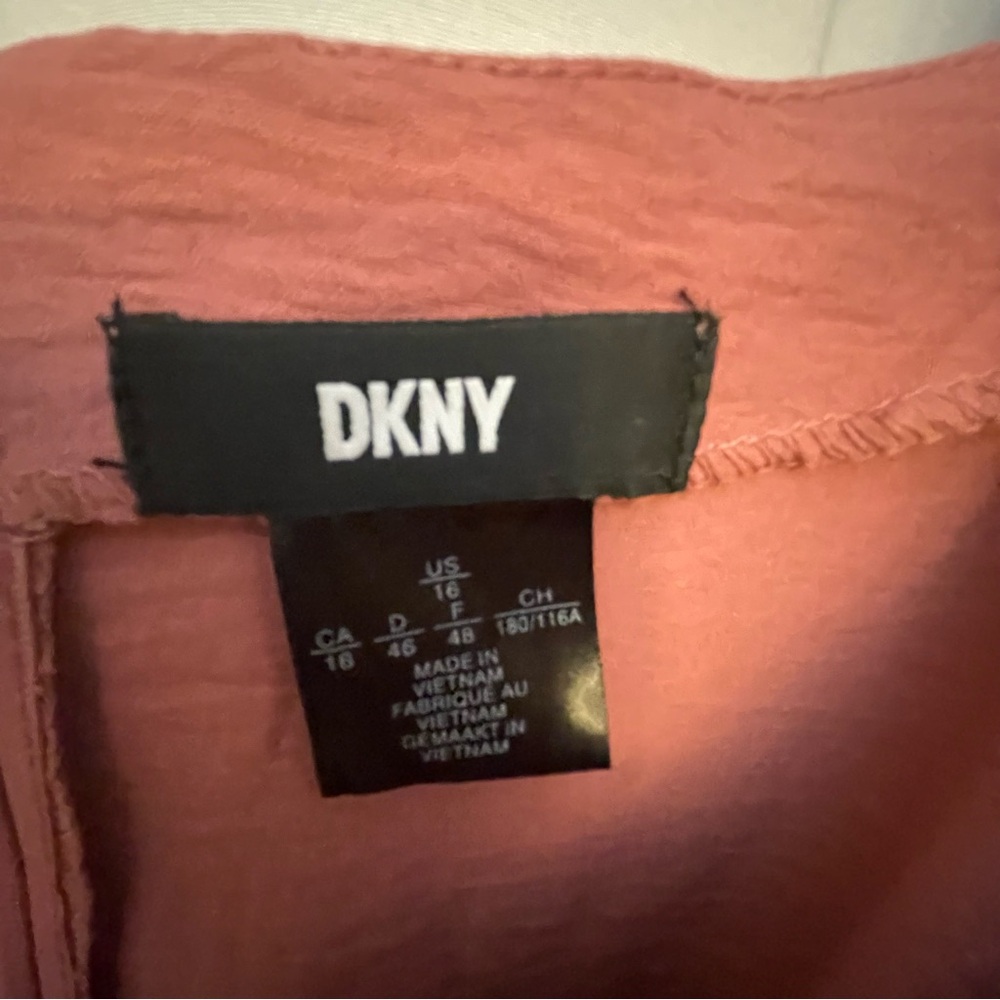 DKNY Pink Midi Sundress with Flutter Sleeves and Scoop Neck - Picture 4 of 4